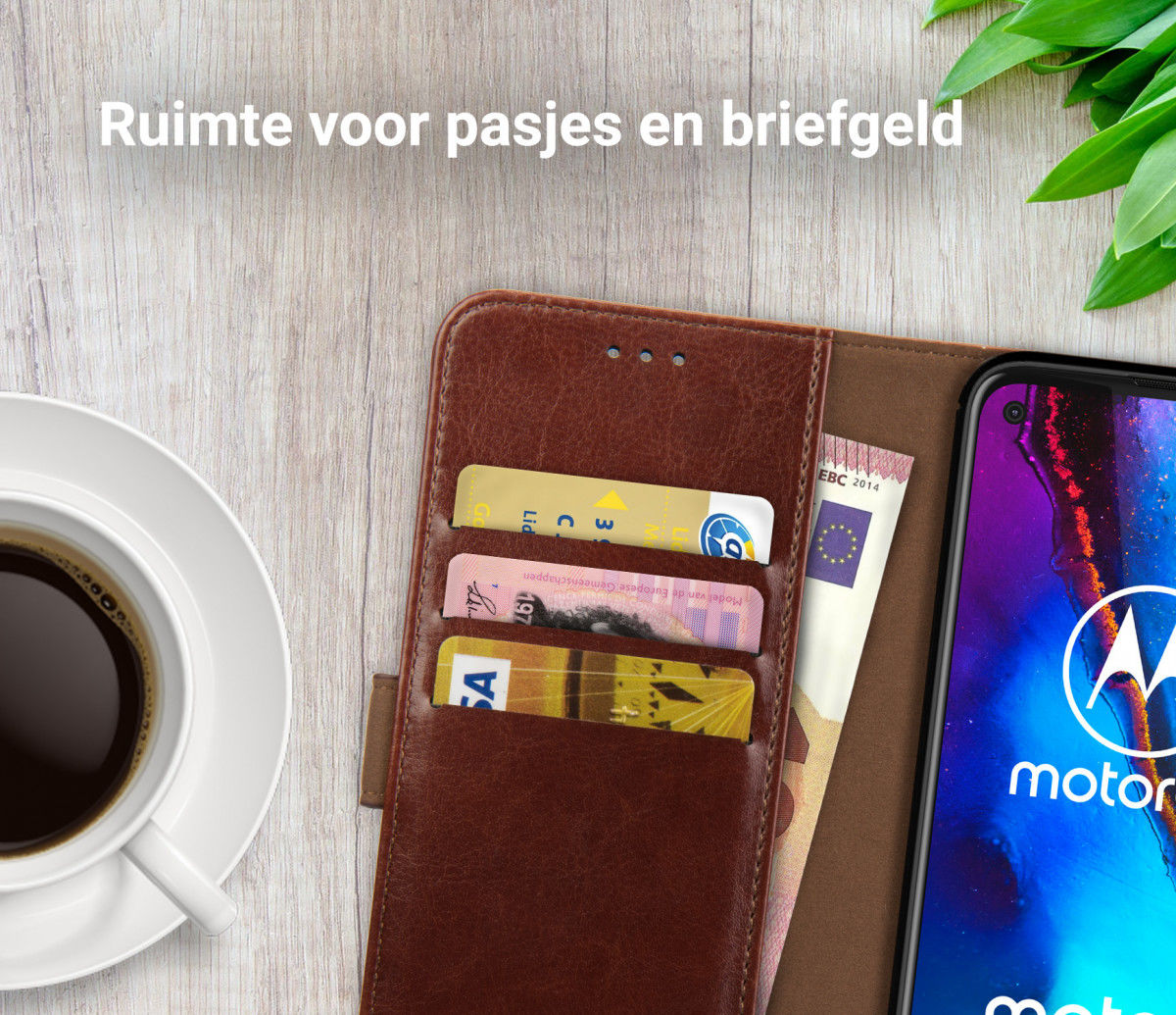 Rosso Element Motorola Moto G Pro Hoesje Book Cover Bruin afbeelding 8
