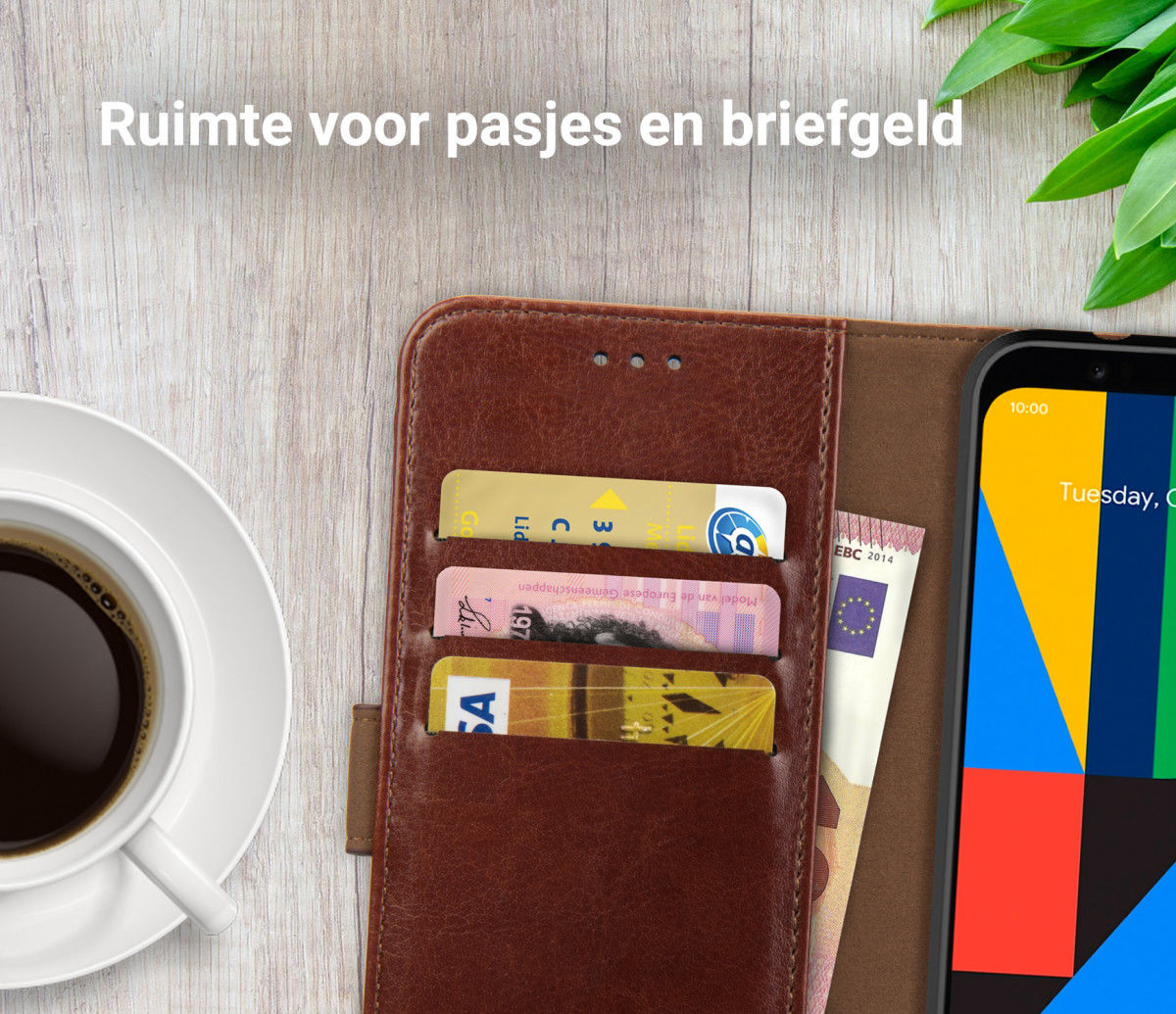Rosso Element Google Pixel 4A Hoesje Book Cover Wallet Case Bruin afbeelding 9