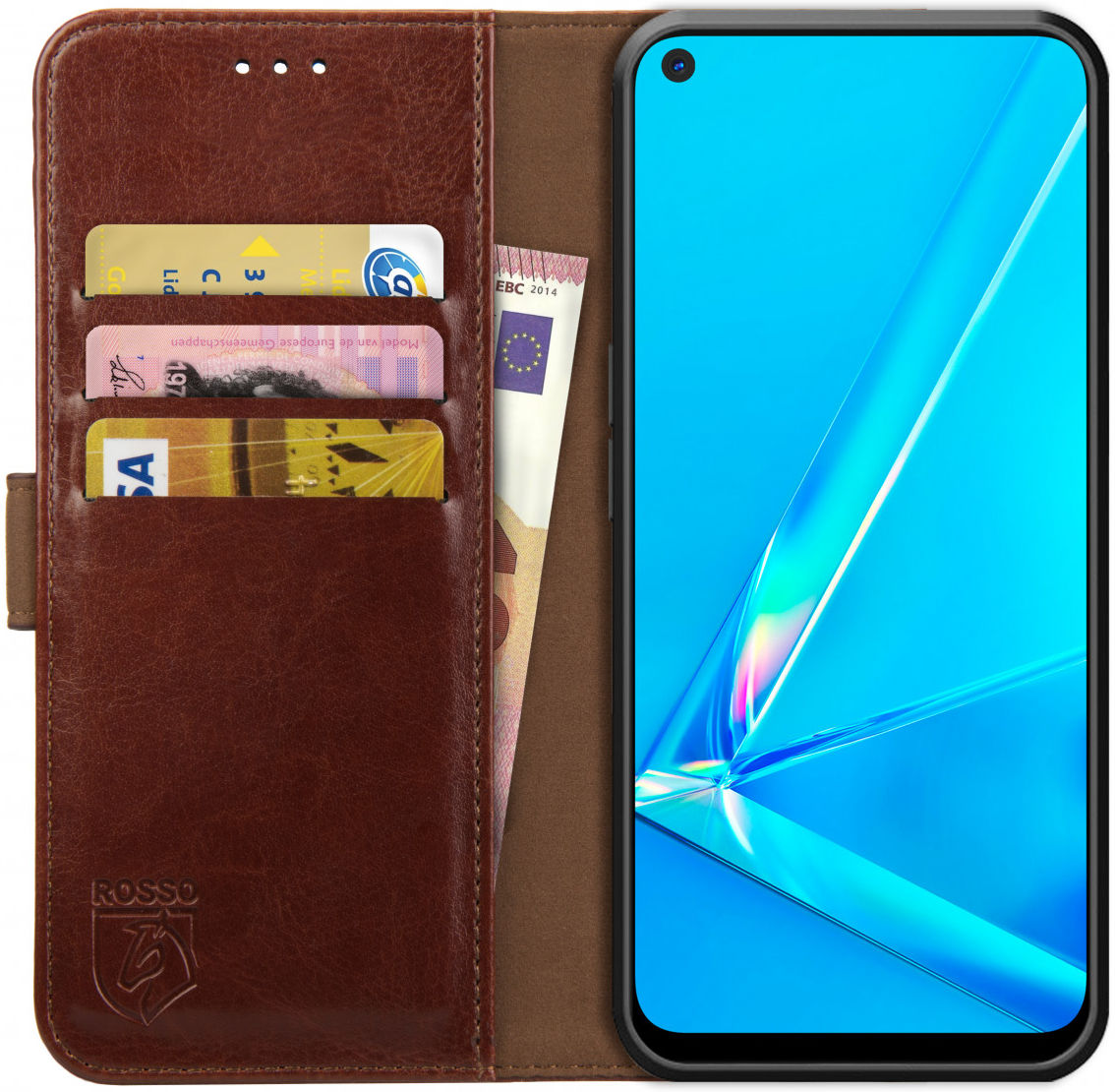 Rosso Element Oppo A52 / A72 Hoesje Book Cover Wallet Case Bruin afbeelding 1