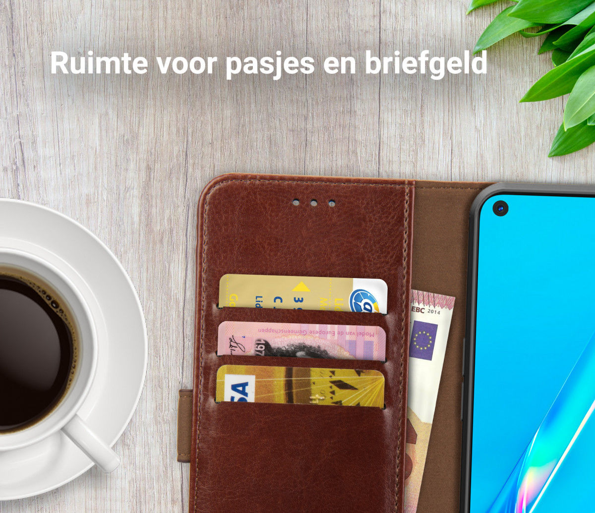 Rosso Element Oppo A52 / A72 Hoesje Book Cover Wallet Case Bruin afbeelding 8
