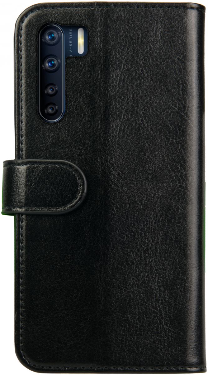Rosso Element Oppo A91/F15 Hoesje Book Cover Wallet Case Zwart afbeelding 2