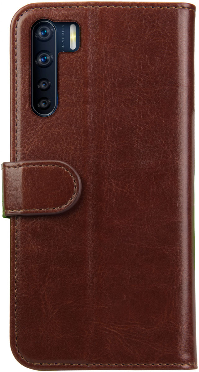 Rosso Element Oppo A91/F15 Hoesje Book Cover Wallet Case Bruin afbeelding 2