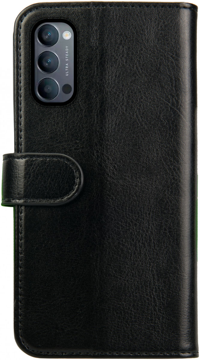 Rosso Element Oppo Reno 4 Hoesje Book Cover Wallet Case Zwart afbeelding 2