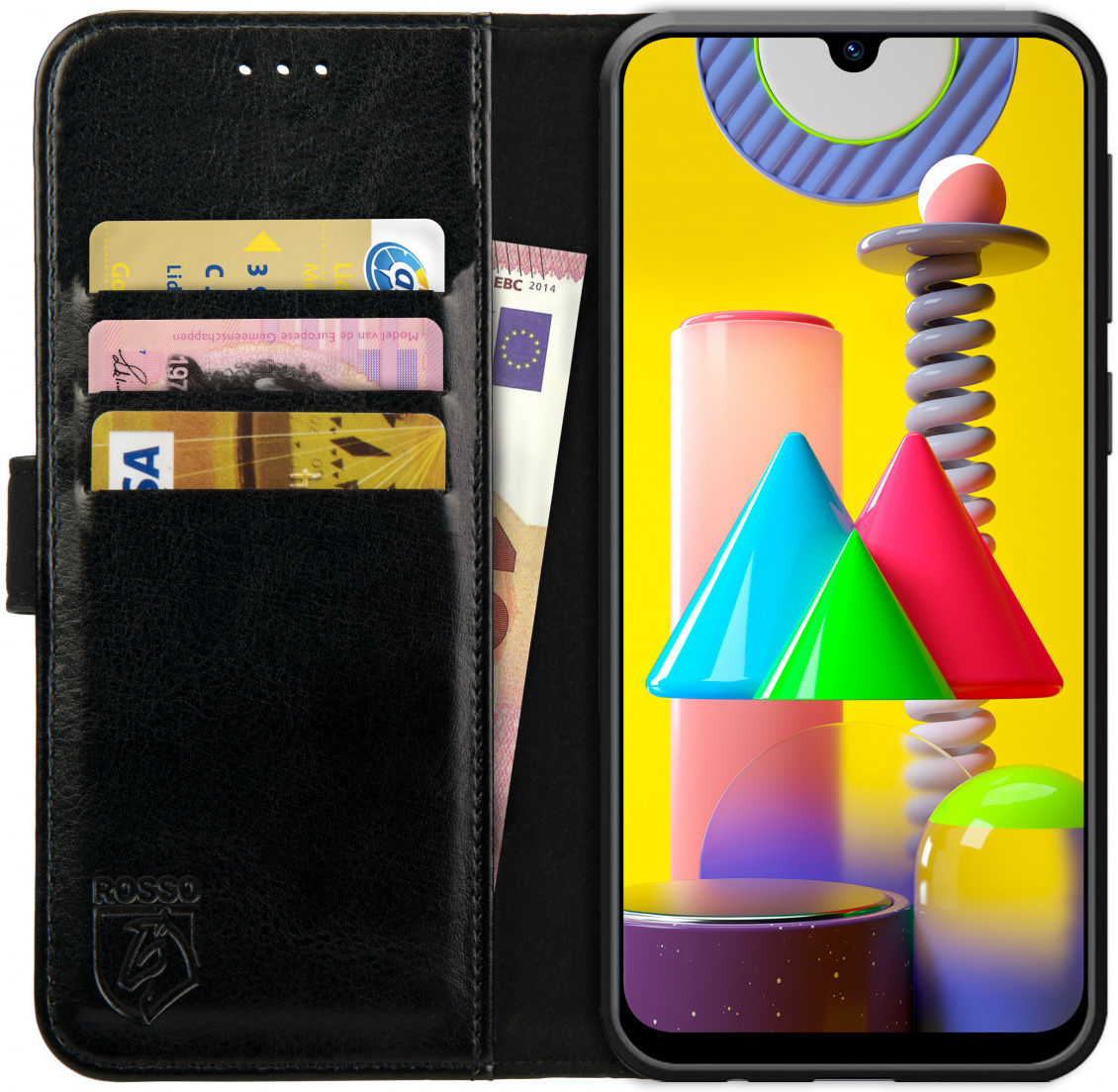 Rosso Element Samsung Galaxy M31 Hoesje Book Cover Zwart afbeelding 1