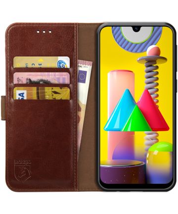 Rosso Element Samsung Galaxy M31 Hoesje Book Cover Bruin Hoesjes