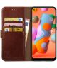 Rosso Element Samsung Galaxy A11 Hoesje Book Cover Wallet Case Bruin