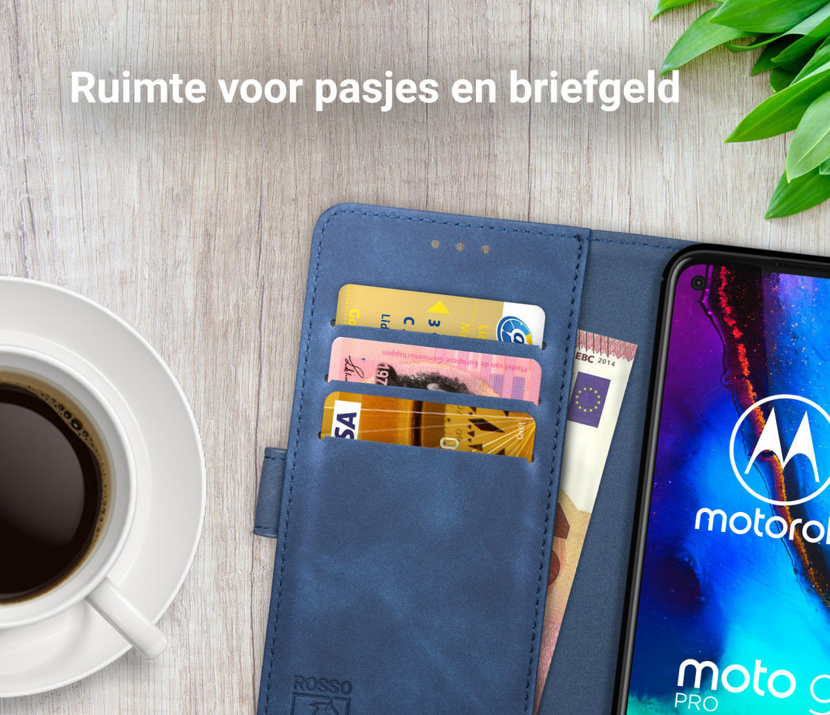Rosso Element Motorola Moto G Pro Hoesje Book Cover Blauw afbeelding 10