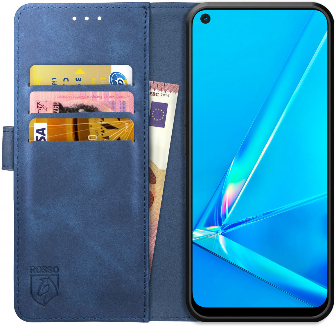 Rosso Element Oppo A52 / A72 Hoesje Book Cover Wallet Case Blauw afbeelding 1