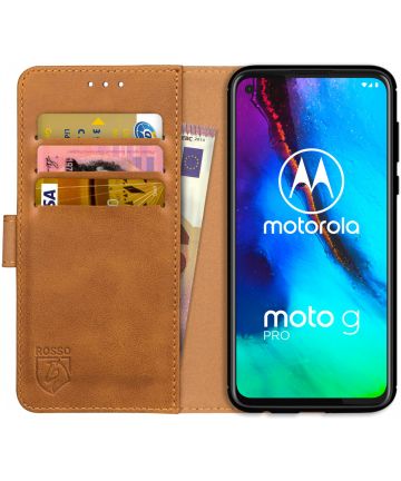 Rosso Element Motorola Moto G Pro Hoesje Book Cover Lichtbruin Hoesjes