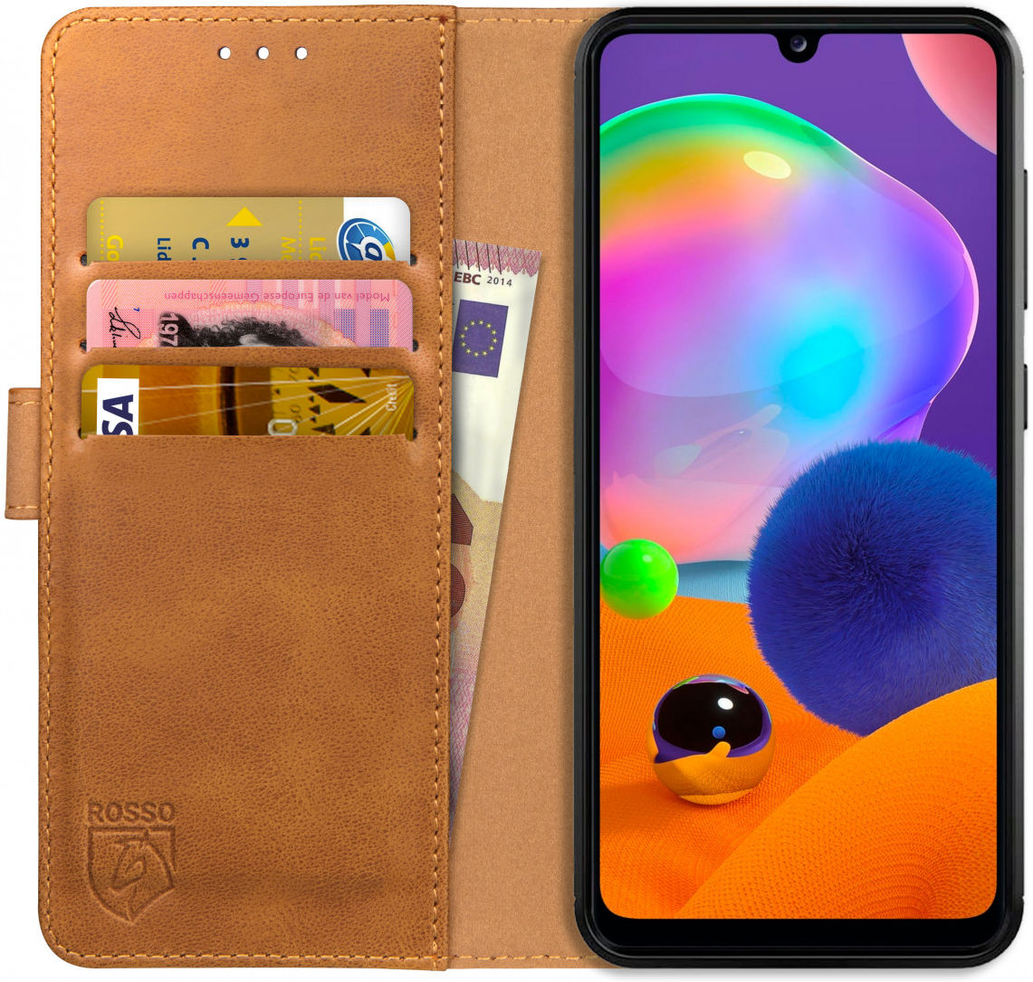 Rosso Element Samsung Galaxy A31 Hoesje Book Cover Lichtbruin afbeelding 1