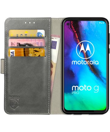 Rosso Element Motorola Moto G Pro Hoesje Book Cover Grijs Hoesjes