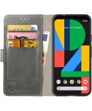 Rosso Element Google Pixel 4A Hoesje Book Cover Wallet Case Grijs Hoesjes