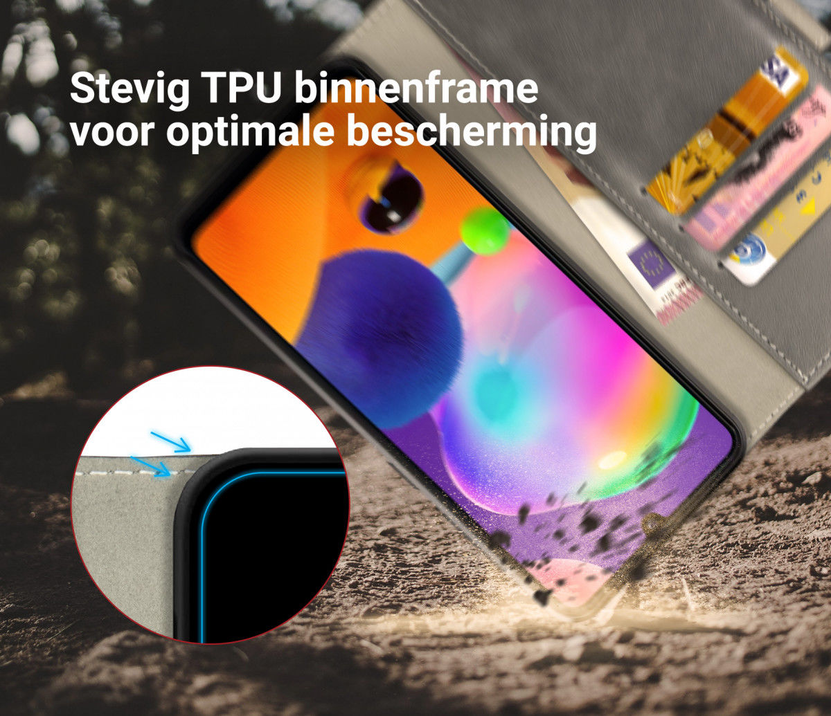Rosso Element Samsung Galaxy A31 Hoesje Book Cover Grijs afbeelding 5