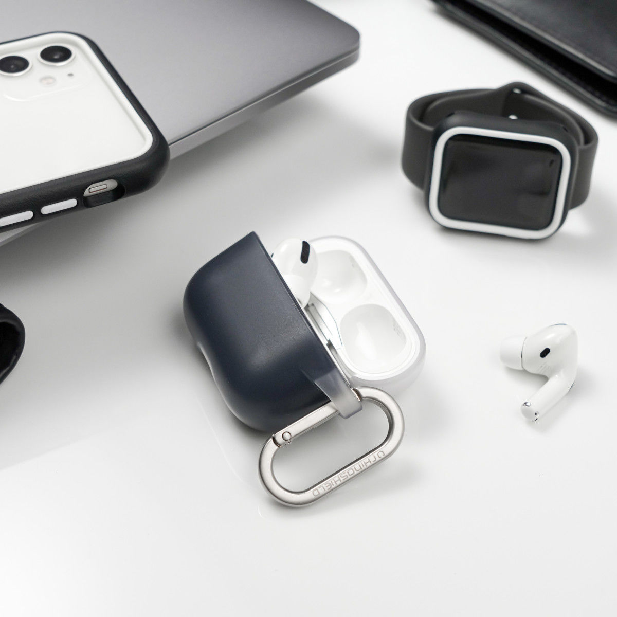 RhinoShield Apple AirPods Pro Hoesje Hard Plastic Grijs afbeelding 6