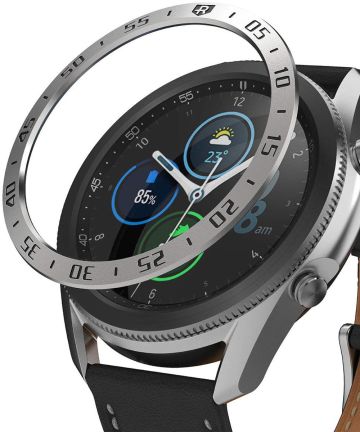 Ringke Bezel Styling Galaxy Watch 3 45MM Randbeschermer RVS Zilver Cases