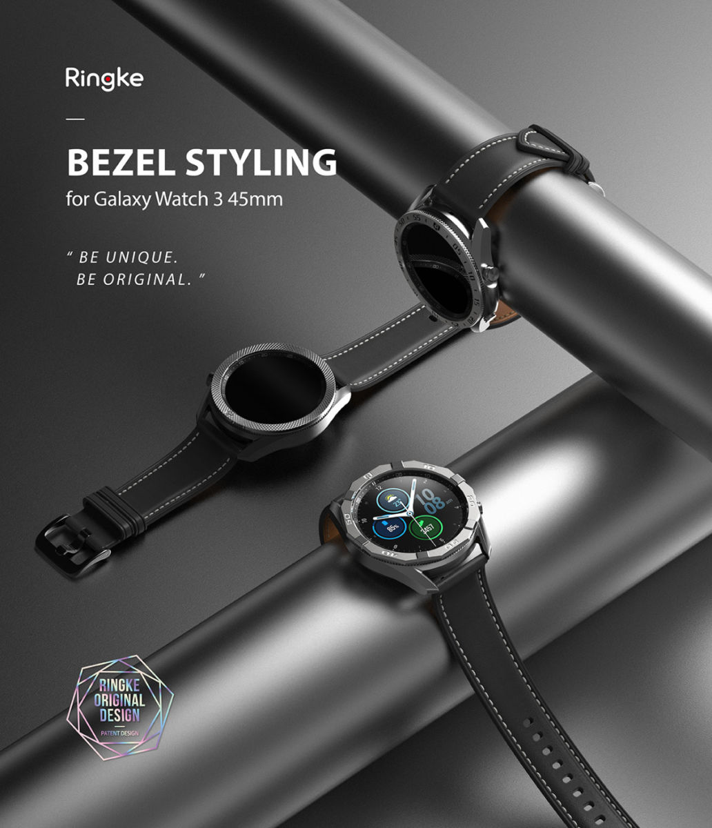 Ringke Bezel Styling - Galaxy Watch 3 45MM Randbeschermer - RVS - Zilver afbeelding 9