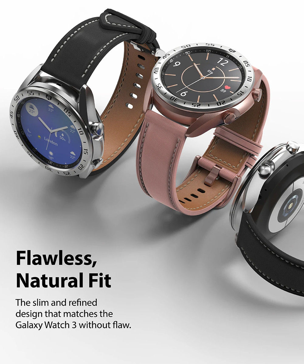 Ringke Bezel Styling Galaxy Watch 3 41MM Randbeschermer RVS Zilver afbeelding 6