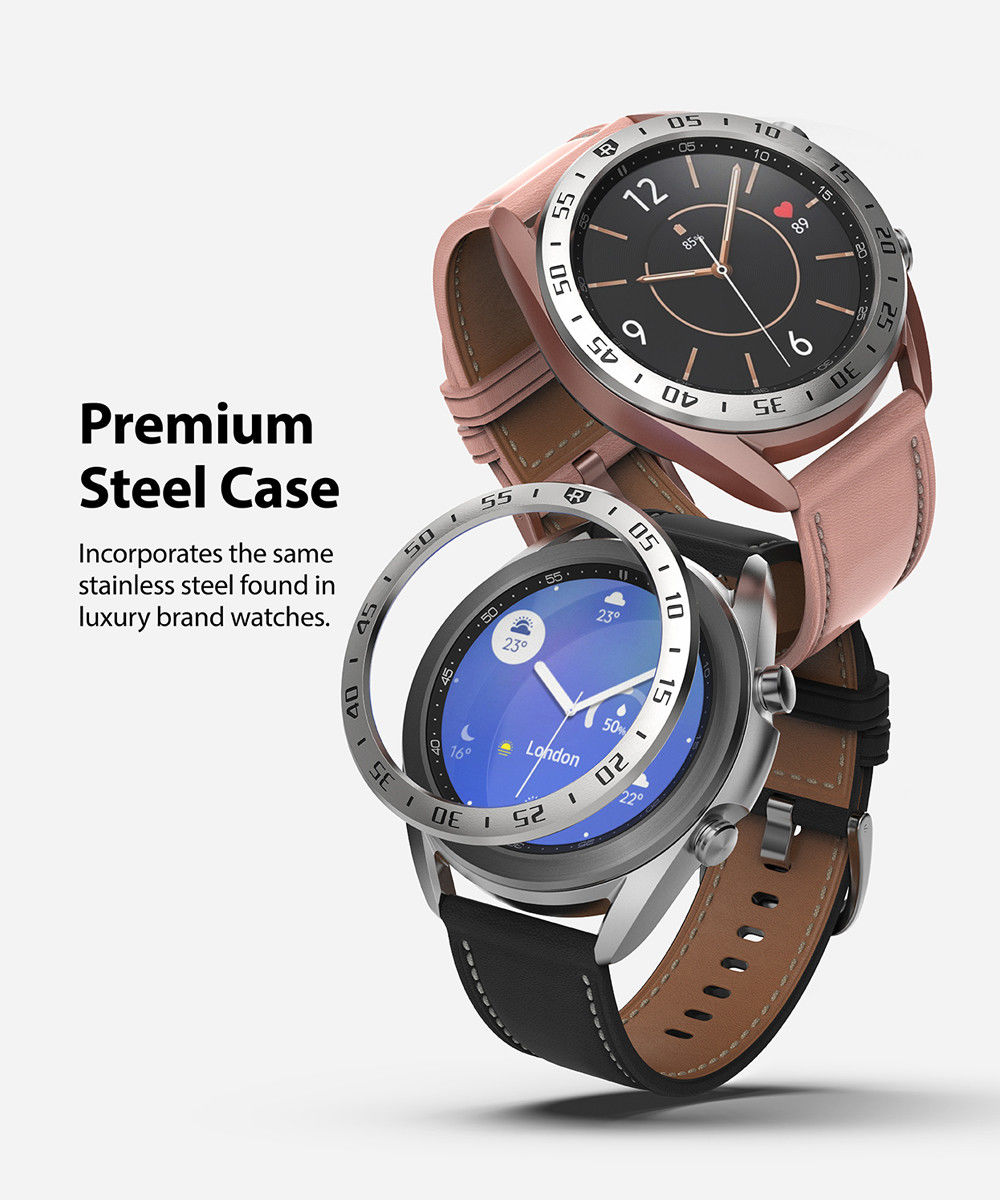 Ringke Bezel Styling Galaxy Watch 3 41MM Randbeschermer RVS Zilver afbeelding 4