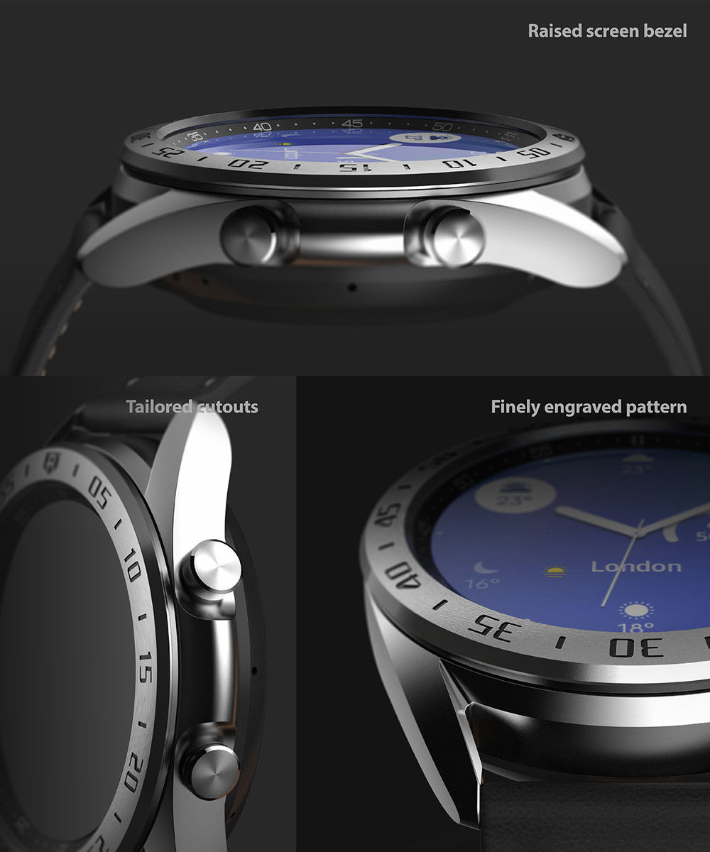 Ringke Bezel Styling Galaxy Watch 3 41MM Randbeschermer RVS Zilver afbeelding 8