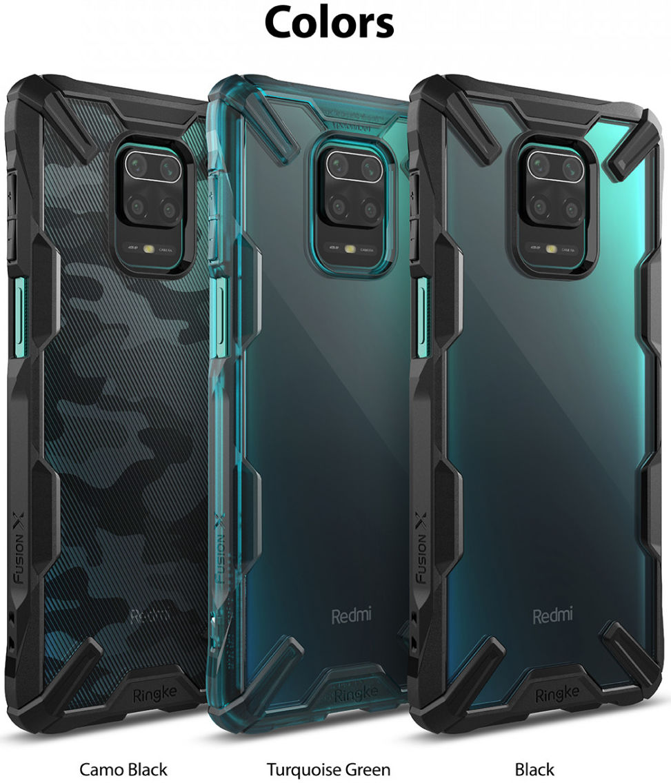 Ringke Fusion X Xiaomi Redmi Note 9S / Note 9 Pro Hoesje Camo Zwart afbeelding 4