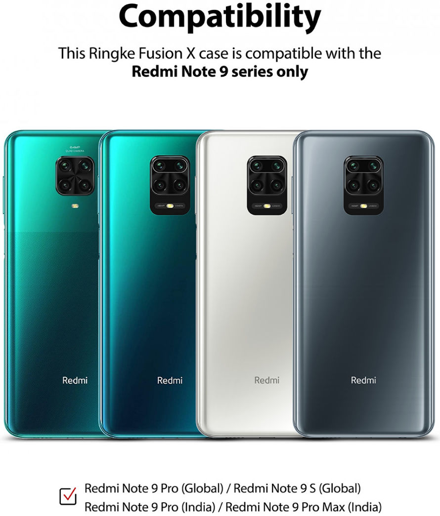Ringke Fusion X Xiaomi Redmi Note 9S / Note 9 Pro Hoesje Camo Zwart afbeelding 9