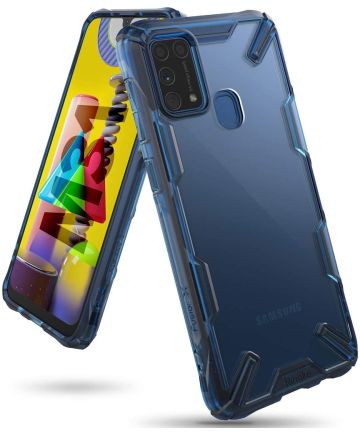 Ringke Fusion X Samsung Galaxy M31 Hoesje Transparant/Space Blue Hoesjes