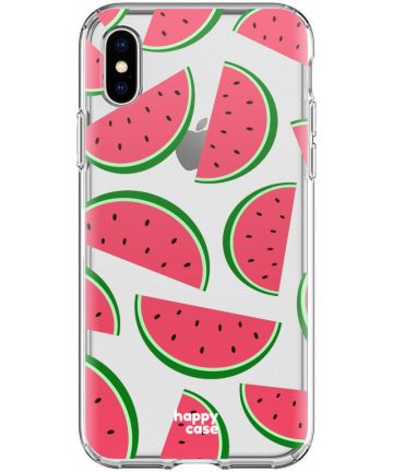 HappyCase Apple iPhone XS Flexibel TPU Hoesje Watermeloen Print Hoesjes