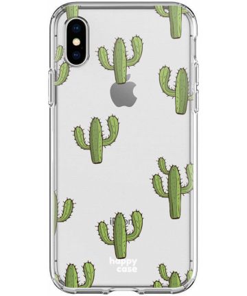 HappyCase Apple iPhone XS Flexibel TPU Hoesje Cactus Print Hoesjes