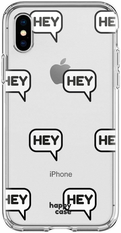 HappyCase Apple iPhone XS Flexibel TPU Hoesje Hey Print afbeelding 1