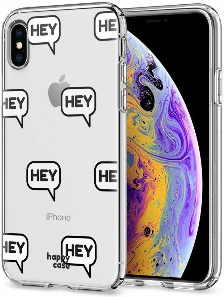 HappyCase Apple iPhone XS Flexibel TPU Hoesje Hey Print afbeelding 2