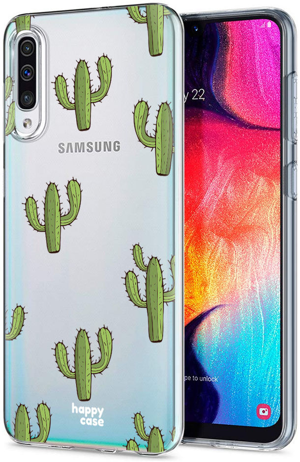 HappyCase Samsung Galaxy A50 Hoesje Flexibel TPU Cactus Print afbeelding 2