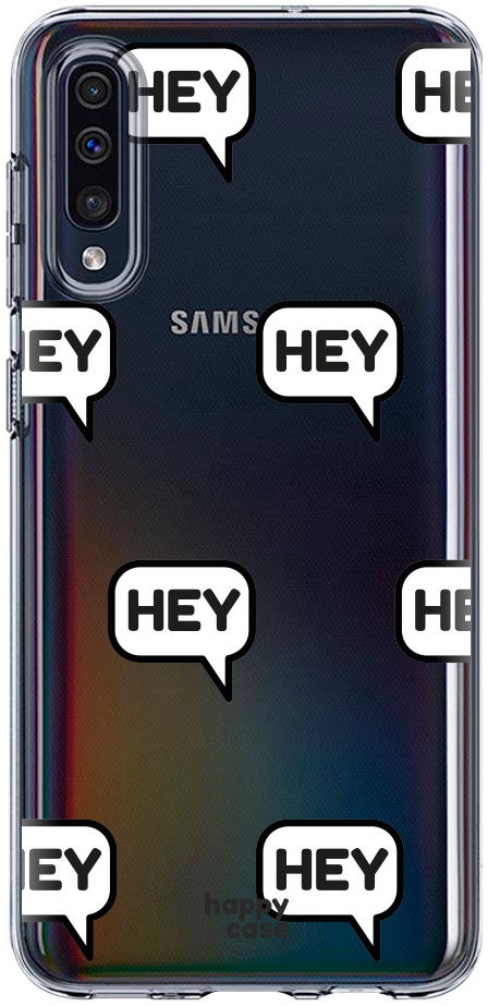HappyCase Samsung Galaxy A50 Flexibel TPU Hoesje Hey Print afbeelding 1