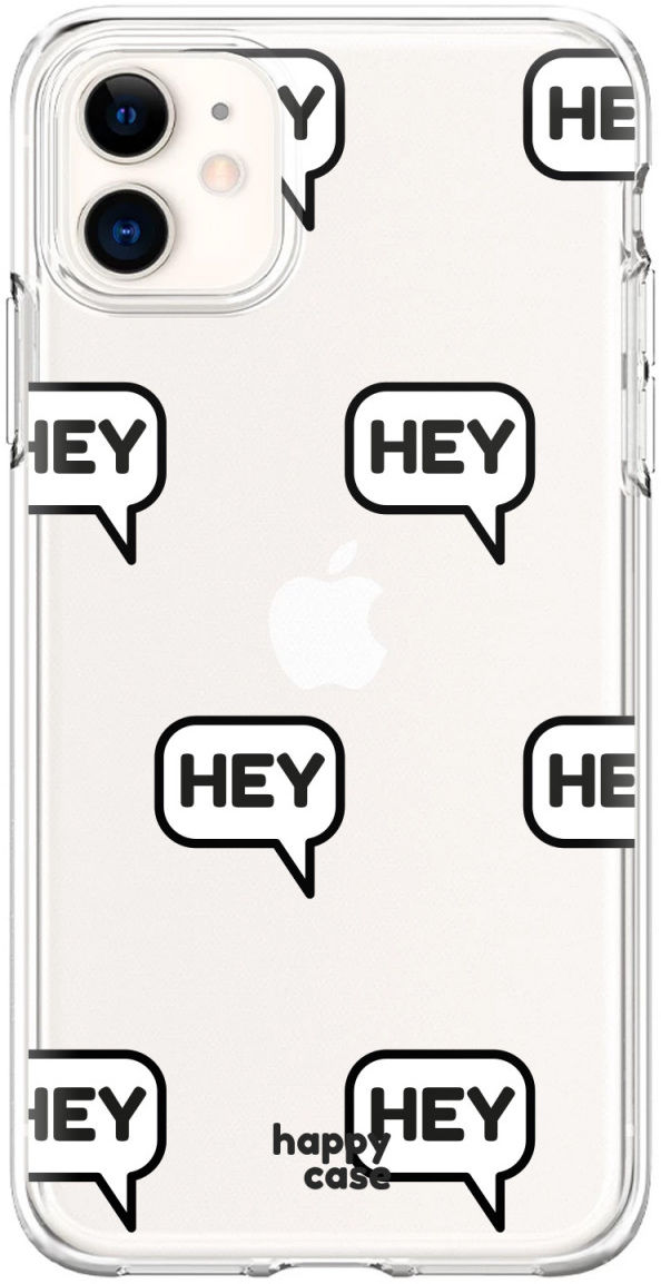 HappyCase Apple iPhone 11 Hoesje Flexibel TPU Hey Print afbeelding 1