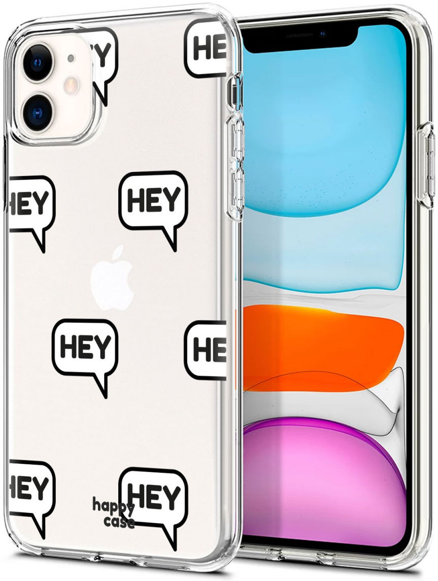 HappyCase Apple iPhone 11 Hoesje Flexibel TPU Hey Print afbeelding 2