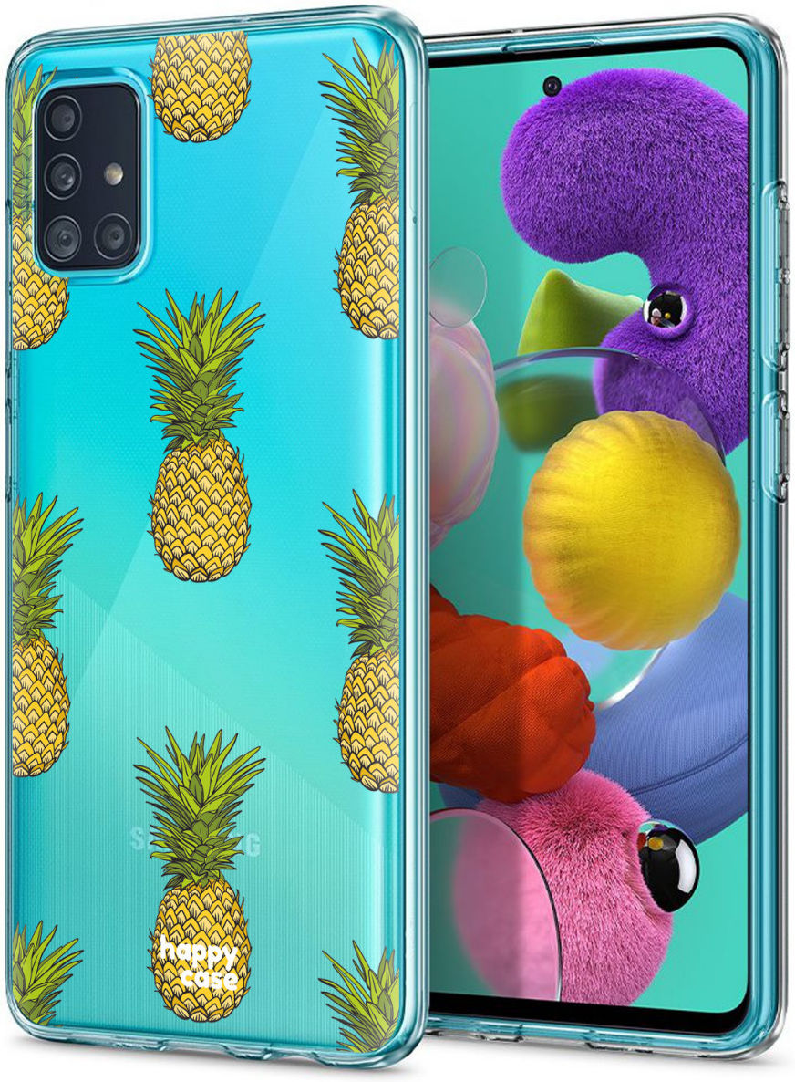 HappyCase Samsung Galaxy A71 Hoesje Flexibel TPU Ananas Print afbeelding 5