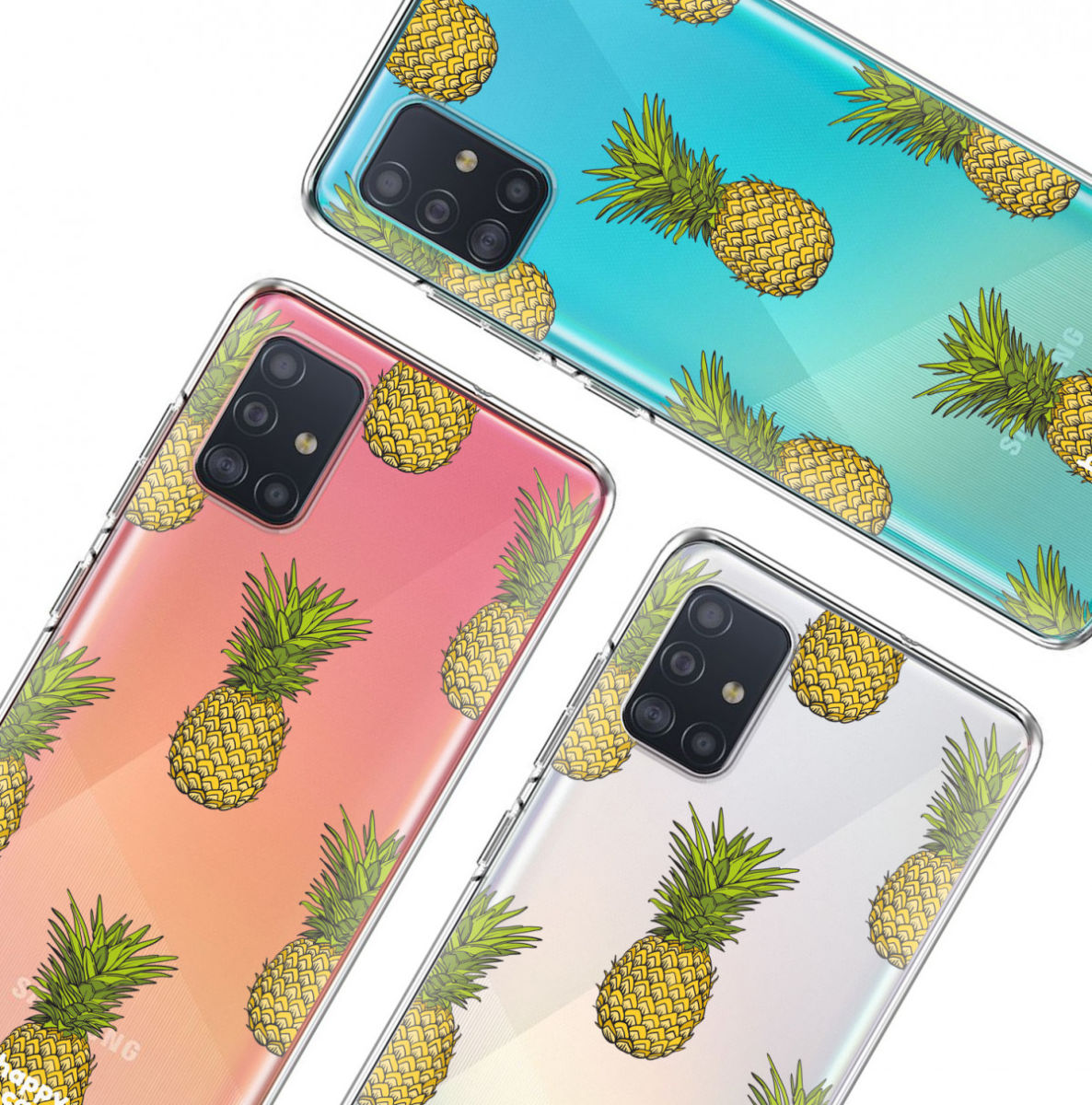 HappyCase Samsung Galaxy A71 Hoesje Flexibel TPU Ananas Print afbeelding 7
