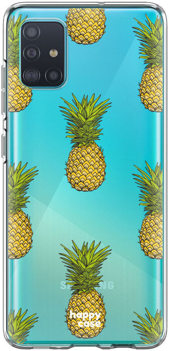 HappyCase Samsung Galaxy A71 Hoesje Flexibel TPU Ananas Print afbeelding 4