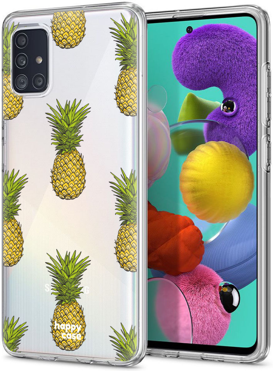 HappyCase Samsung Galaxy A71 Hoesje Flexibel TPU Ananas Print afbeelding 2