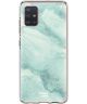 HappyCase Samsung Galaxy A71 Hoesje Flexibel TPU Mint Marmer Print