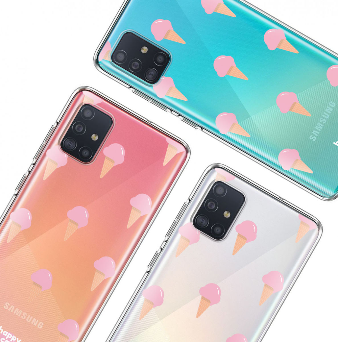 HappyCase Samsung Galaxy A71 Hoesje Flexibel TPU Ijsjes Print afbeelding 7