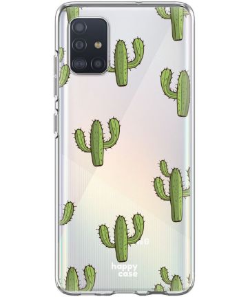 HappyCase Samsung Galaxy A71 Hoesje Flexibel TPU Cactus Print Hoesjes