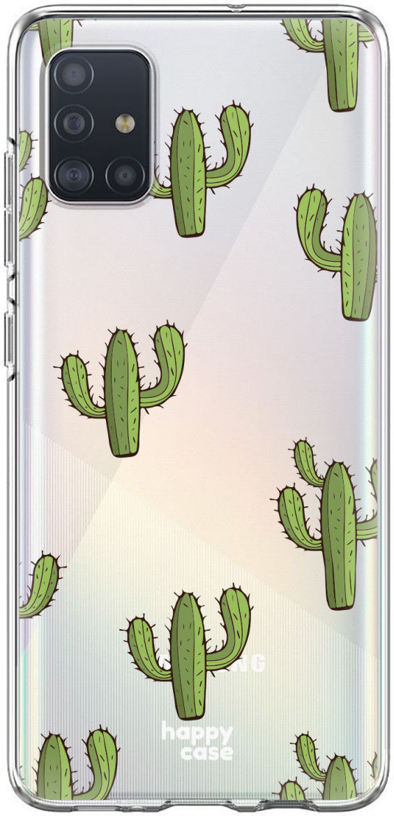 HappyCase Samsung Galaxy A71 Hoesje Flexibel TPU Cactus Print afbeelding 1
