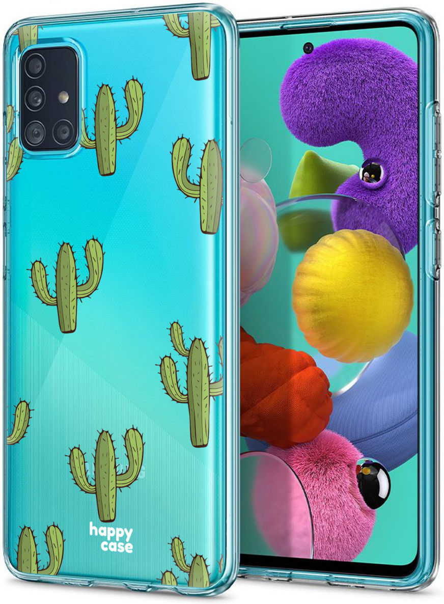 HappyCase Samsung Galaxy A71 Hoesje Flexibel TPU Cactus Print afbeelding 5