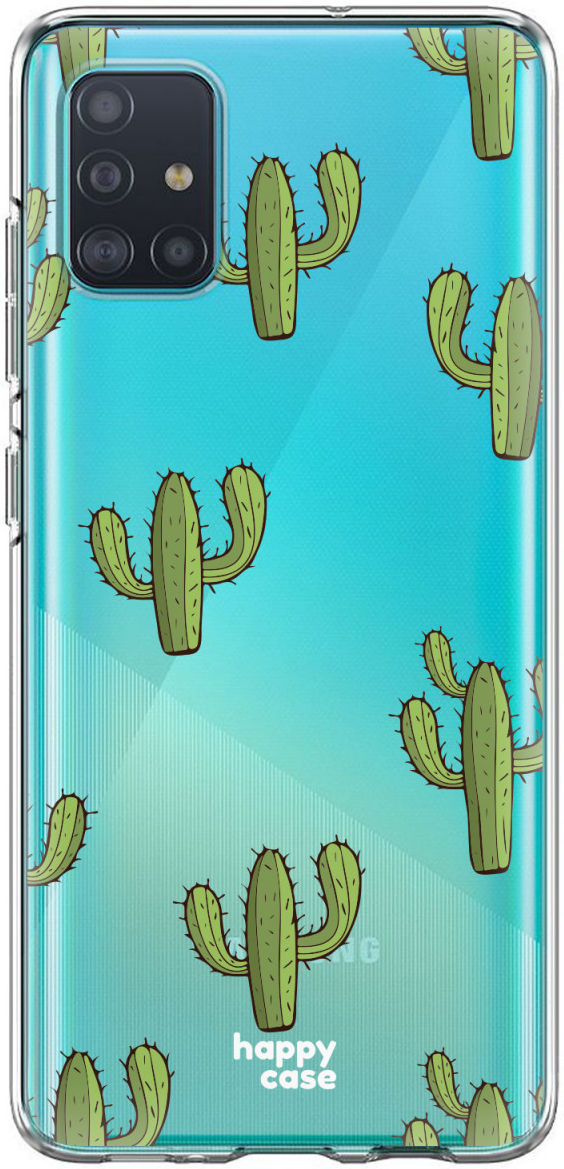 HappyCase Samsung Galaxy A71 Hoesje Flexibel TPU Cactus Print afbeelding 4