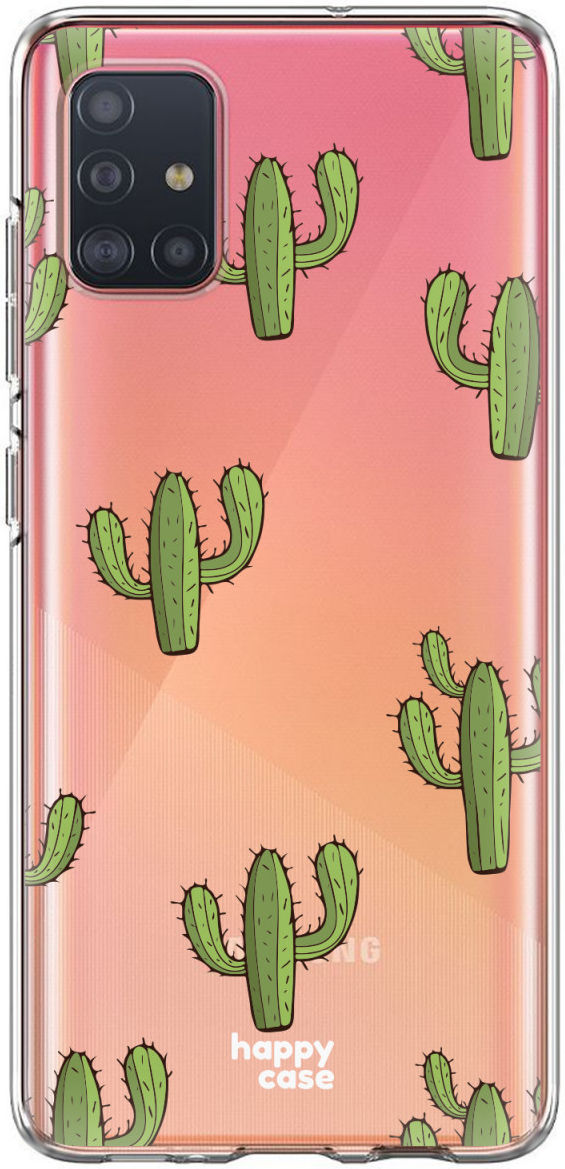 HappyCase Samsung Galaxy A71 Hoesje Flexibel TPU Cactus Print afbeelding 6