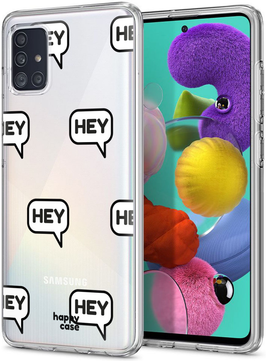 HappyCase Samsung Galaxy A71 Hoesje Flexibel TPU Hey Print afbeelding 2