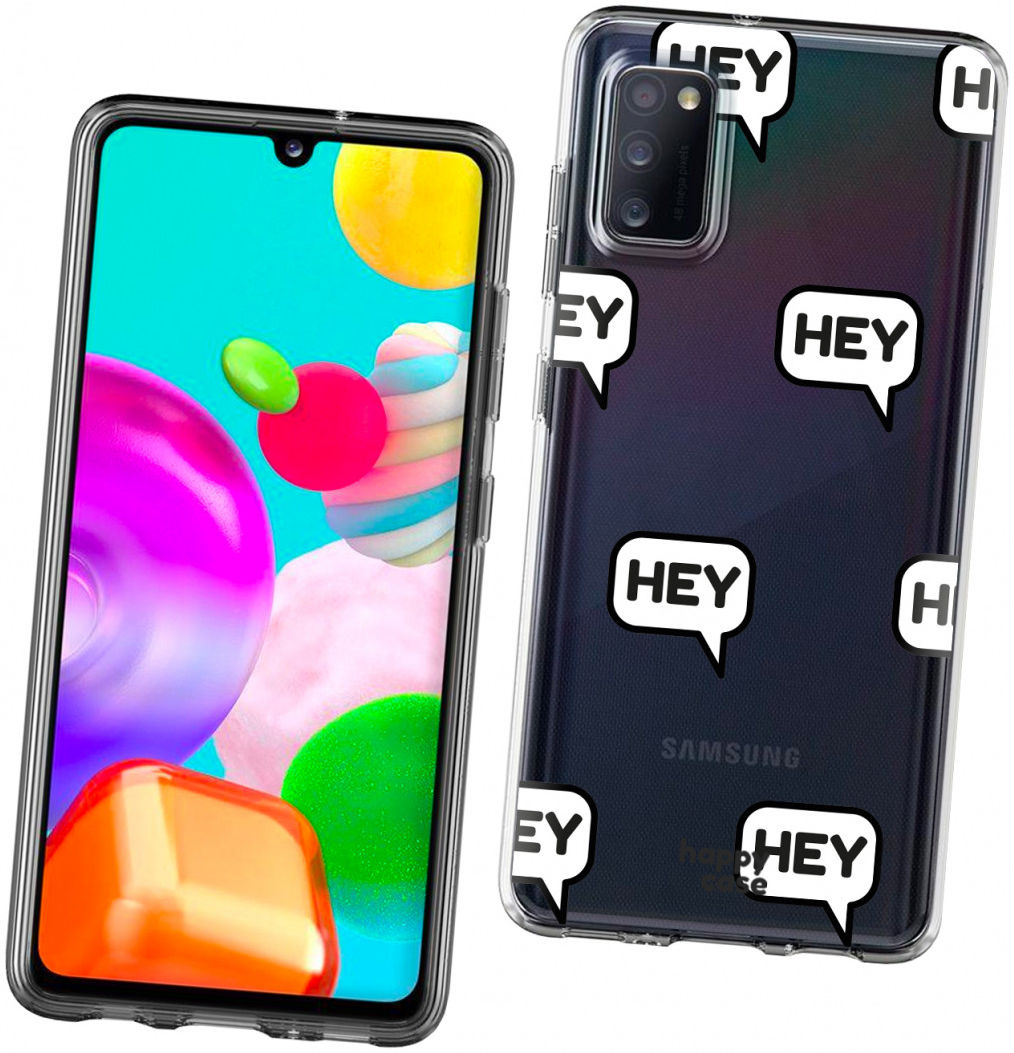 HappyCase Samsung Galaxy A41 Flexibel TPU Hoesje Hey Print afbeelding 4