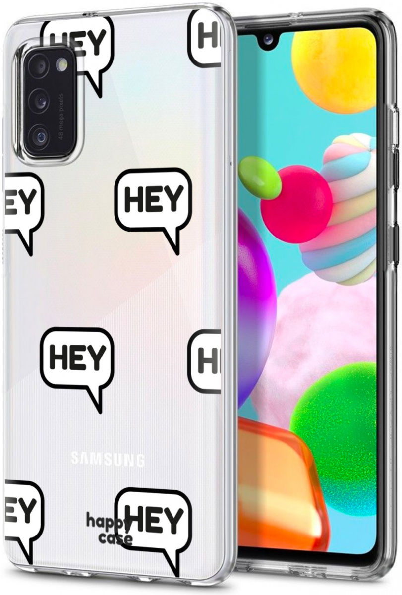 HappyCase Samsung Galaxy A41 Flexibel TPU Hoesje Hey Print afbeelding 5