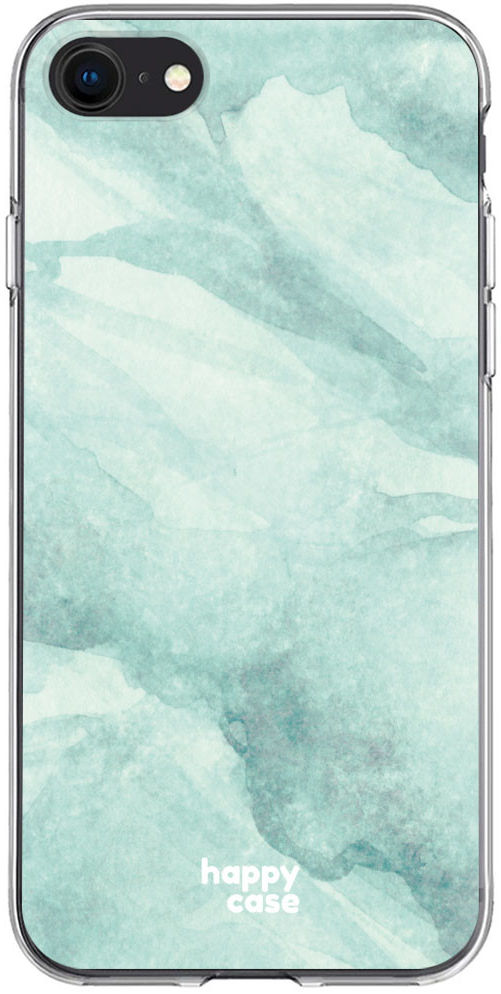 HappyCase iPhone SE 2020/2022 Hoesje Flexibel TPU Mint Marmer Print afbeelding 1