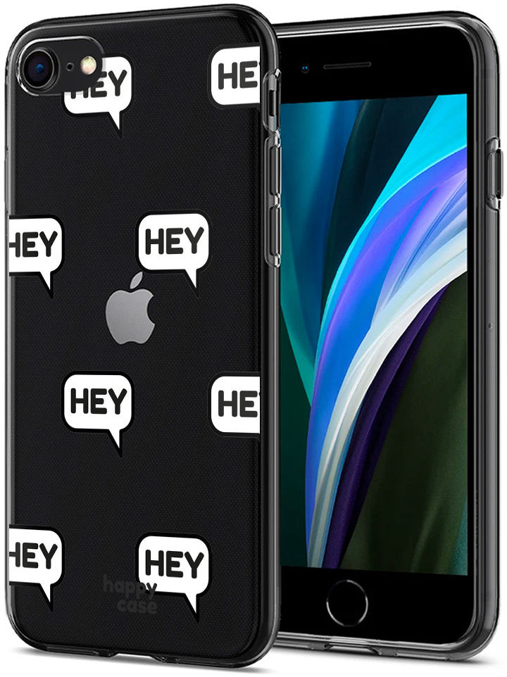HappyCase iPhone SE 2020/2022 Hoesje Flexibel TPU Hey Print afbeelding 2